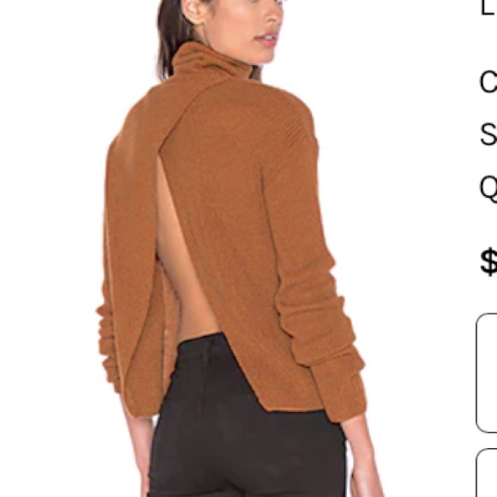 Open Back Lovers+Friends Turtle Neck Medium Fall Brown